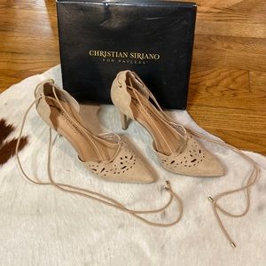 Nude Lace Up Pumps